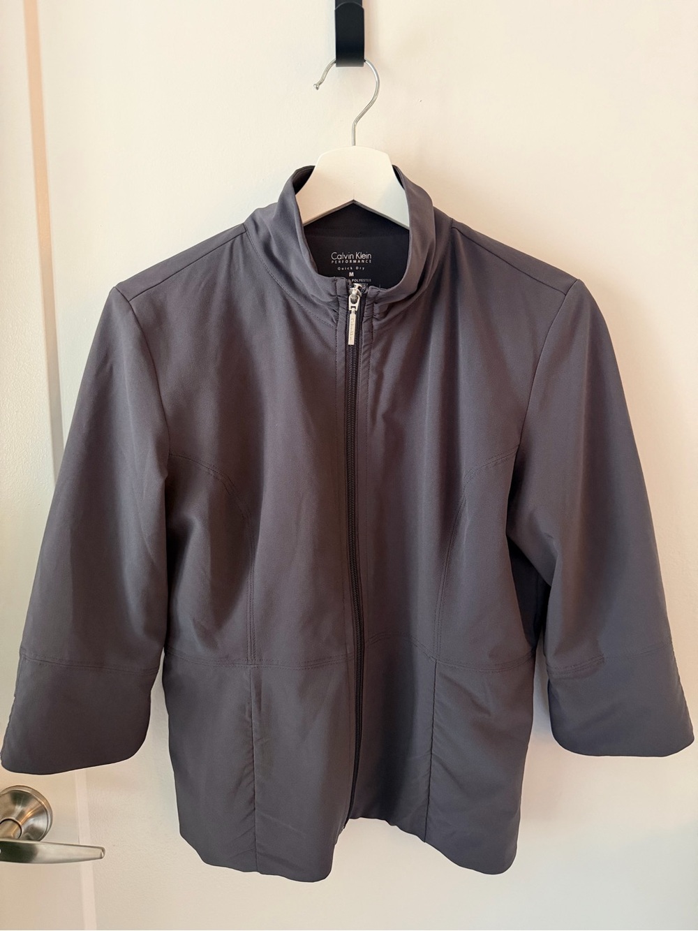Calvin Klein Performance Charcoal Gray Lightweight Zip Jacket